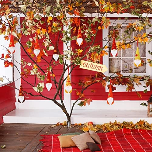 Whaline 10Pcs Fall Gnome Hanging Ornaments