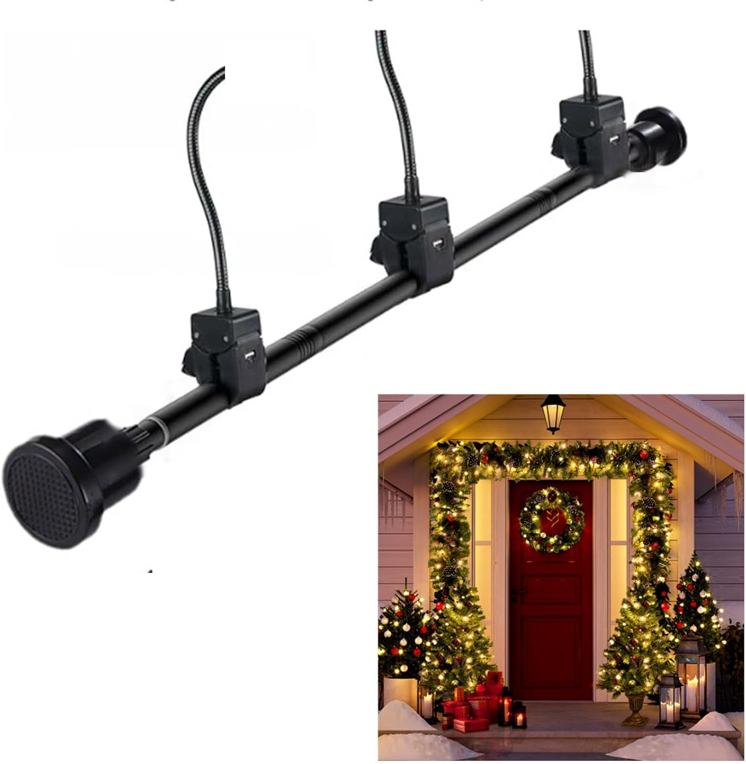 Front Door Garland Hanger No Nails Heavy Duty Adjustable Wreath Holder