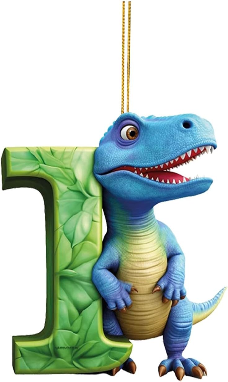 Dinosaur Christmas Ornaments with 26 Letters