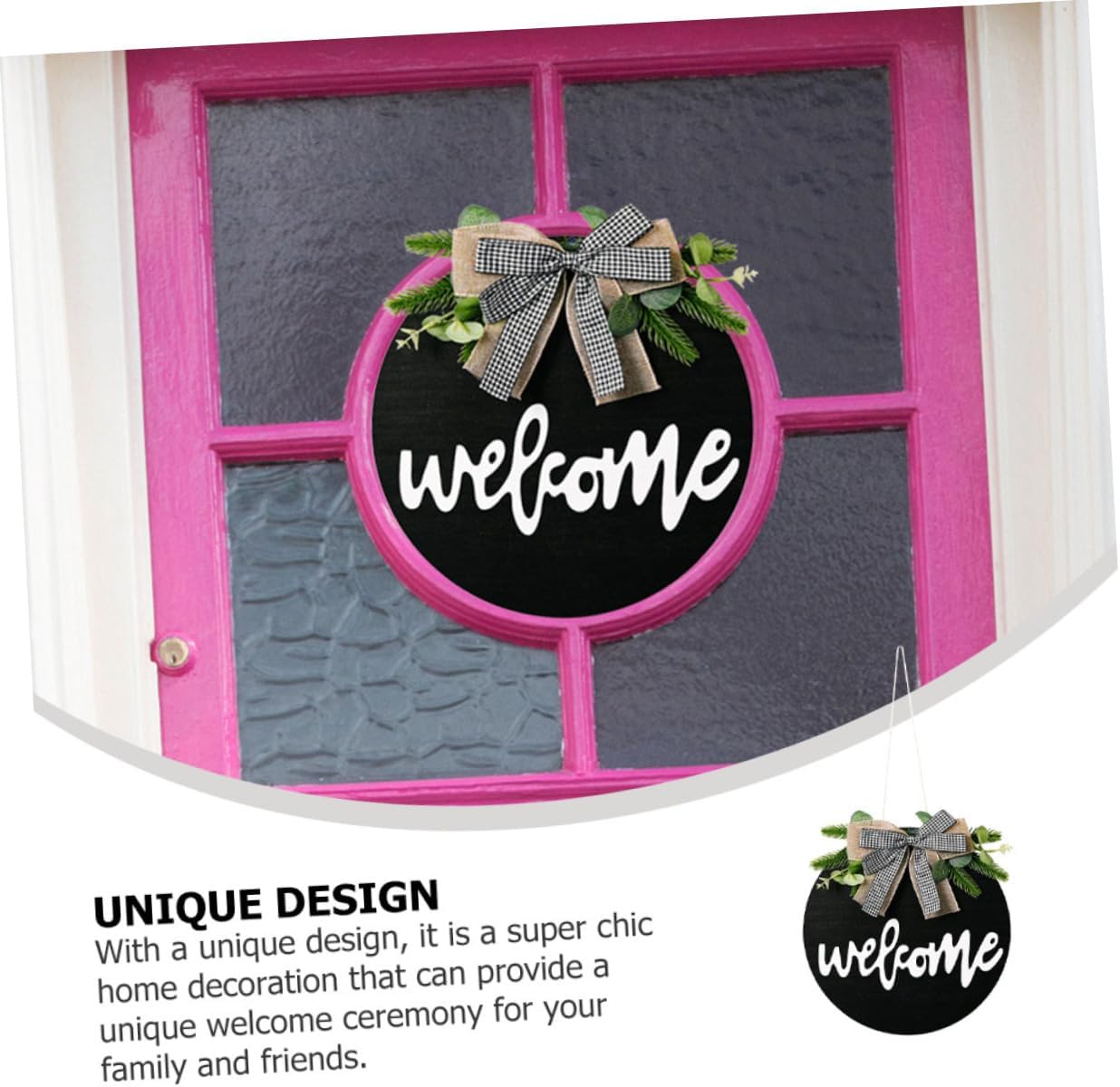 PRETYZOOM Elegant Door Wreath Hanger Welcome Board Decor