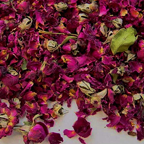 SFAG Dried Red Rose Petals and Buds 8 Ounce Bag