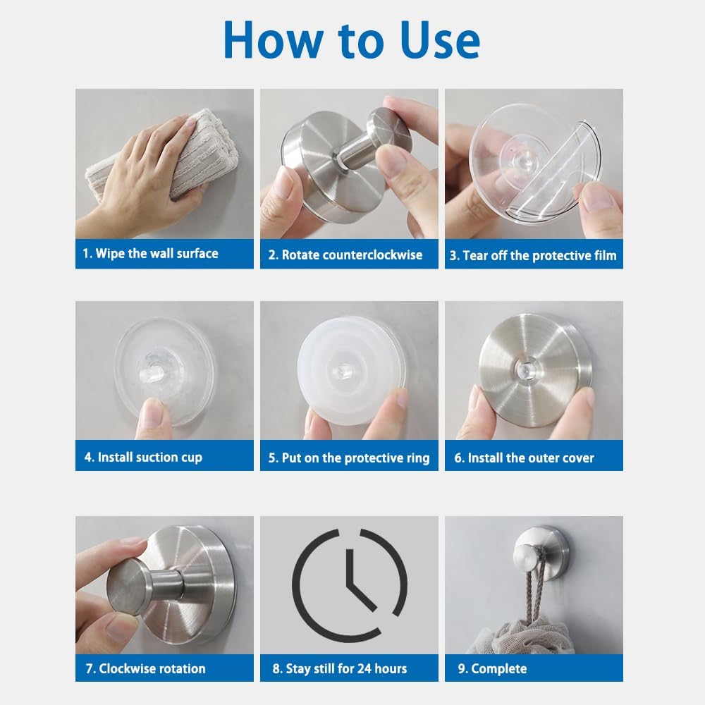 Suction Cup Hooks for Wreaths on Glass 2pcs