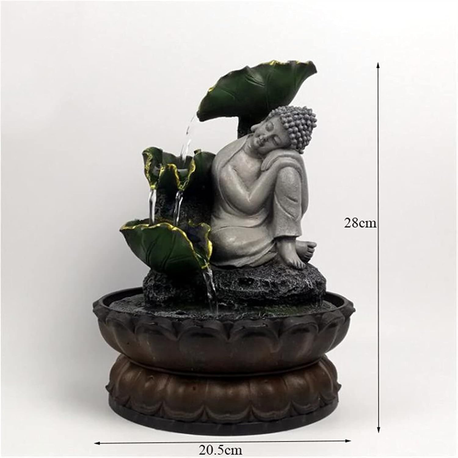 Tabletop Fountain with Sitting Buddha Statue for Home and Office