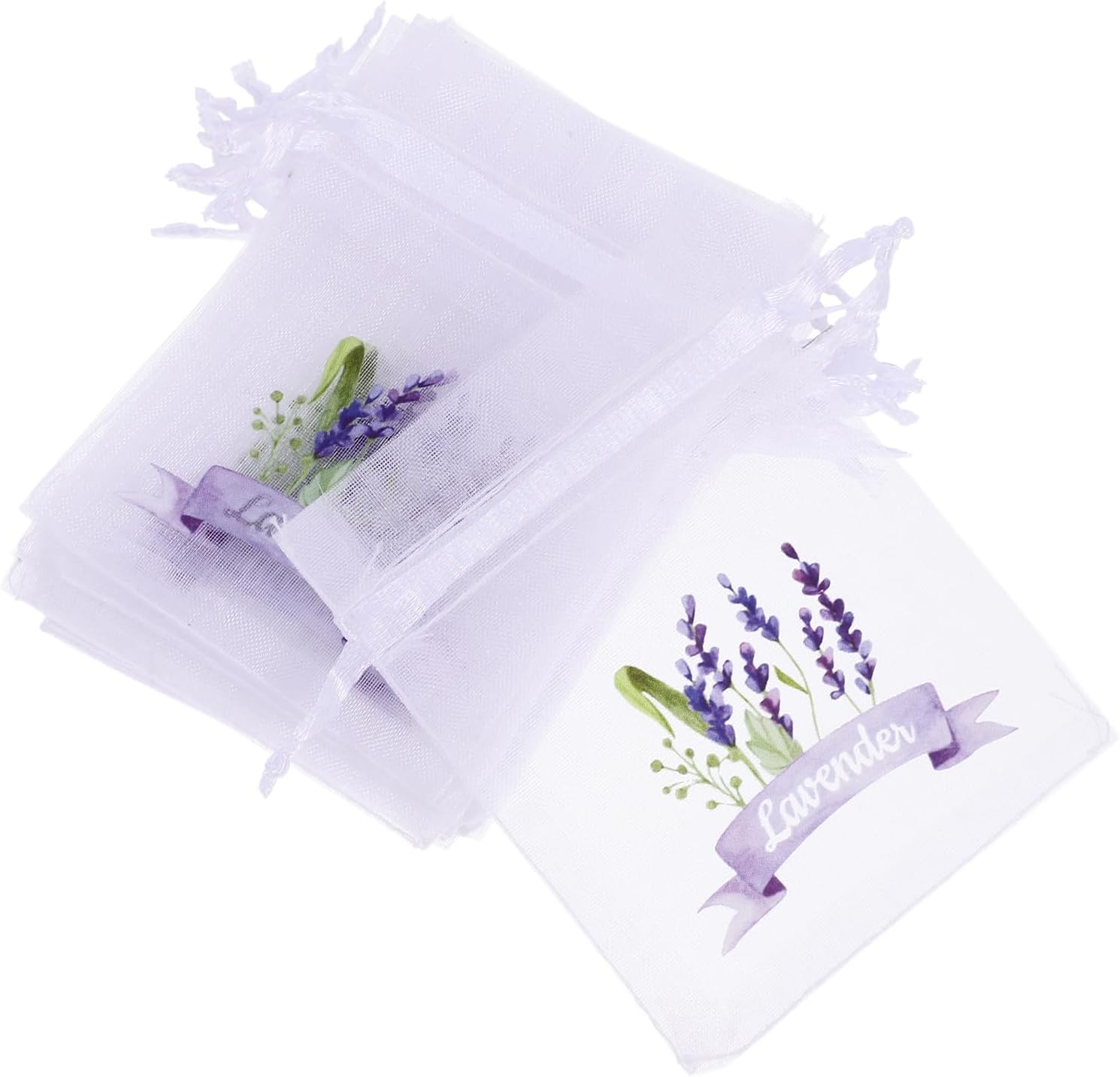 LUOZZY 20pcs Lavender Sachet Bags with Drawstring - White