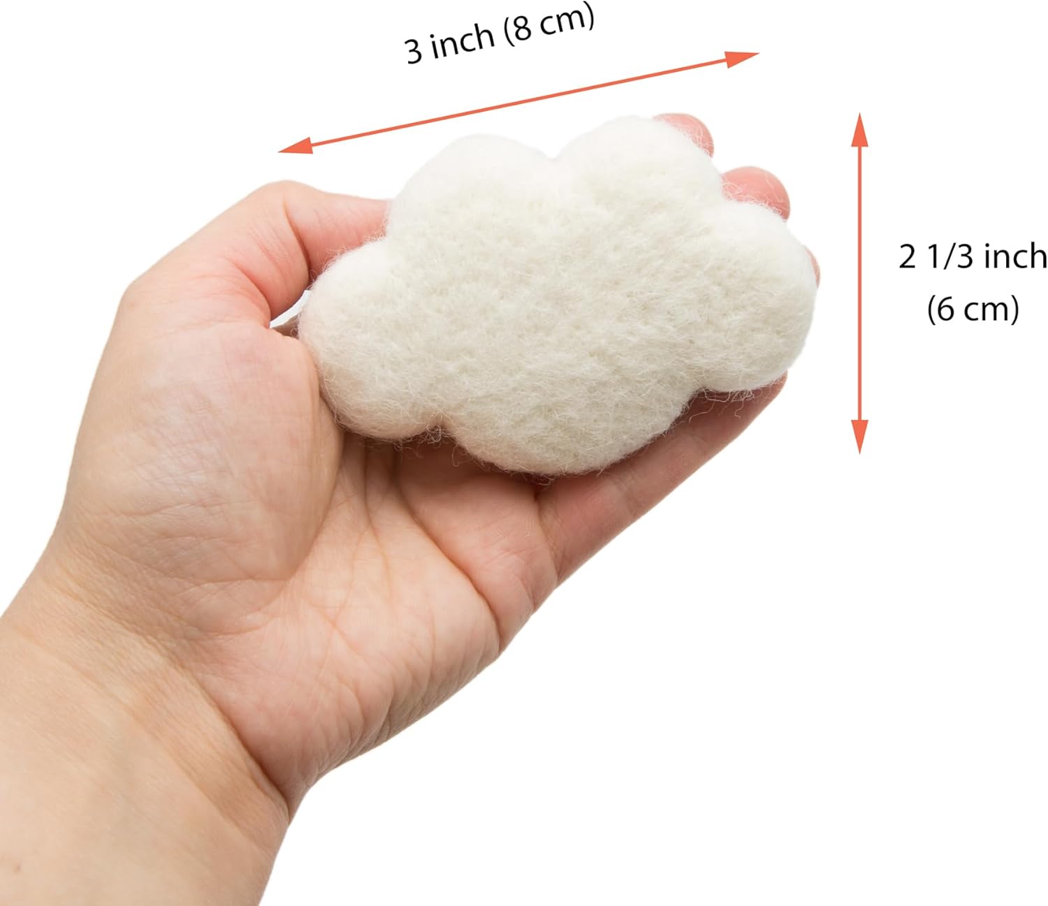 Glaciart One Felt Clouds - 5-Pack Soft Plush Decor