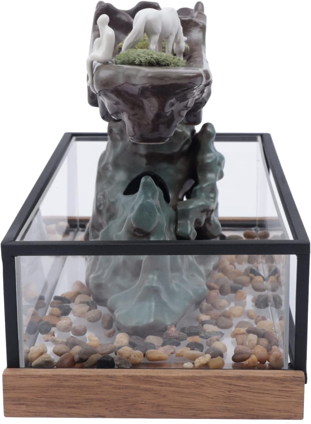 Elegant Tabletop Fountain with LED Lighting and Waterfall
