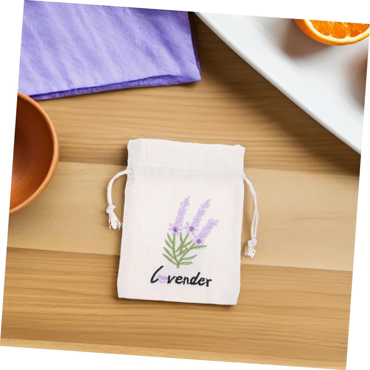 Zerodeko 5pcs Canvas Drawstring Pouches for Jewelry and Aromatherapy