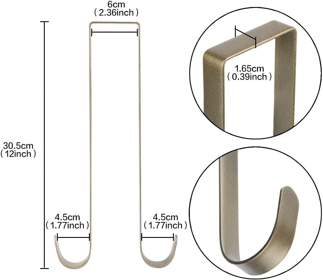 12 Inch Double Side Wreath Hanger - Black Bronze Over The Door Hook