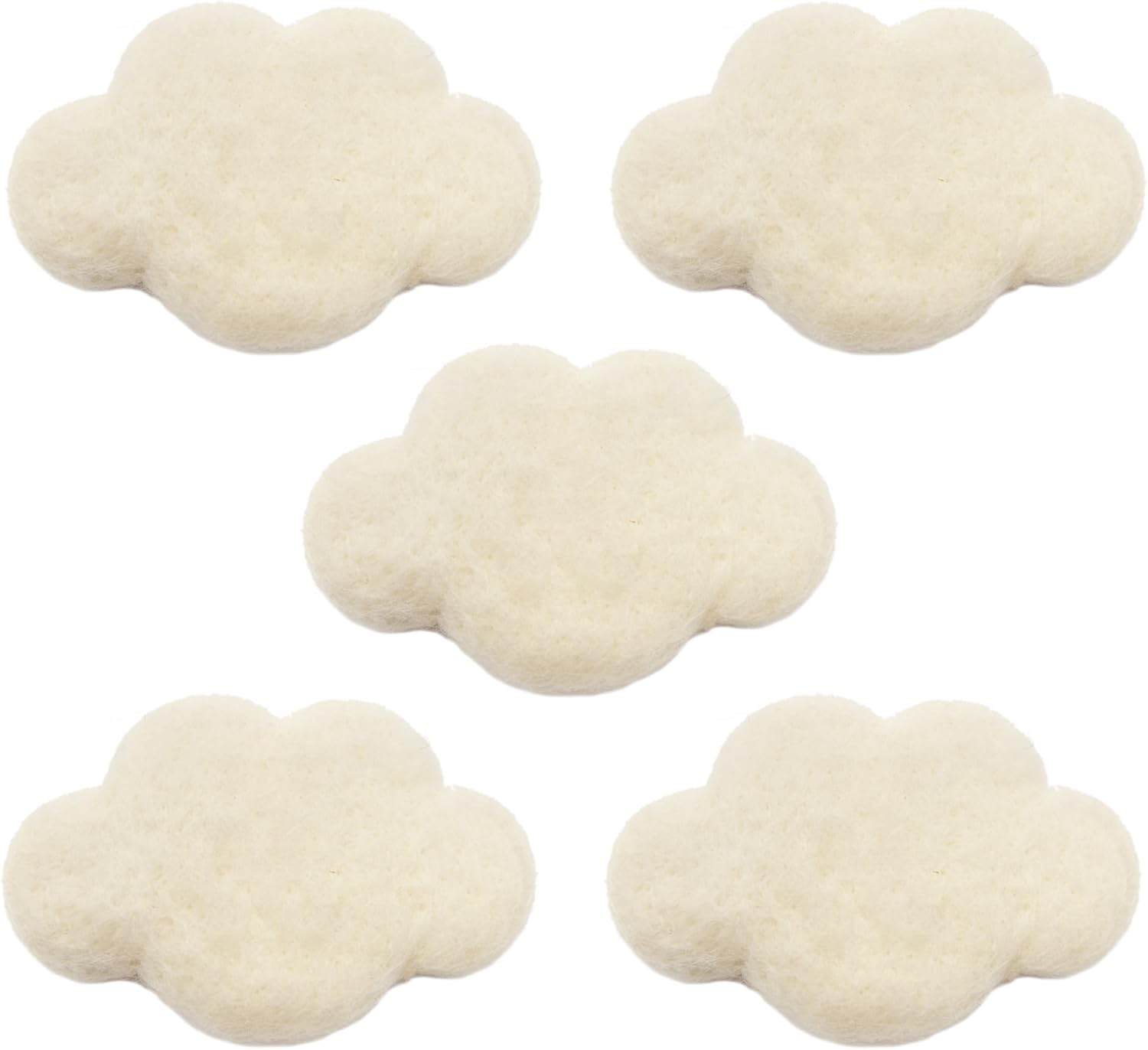 Glaciart One Felt Clouds - 5-Pack Soft Plush Decor