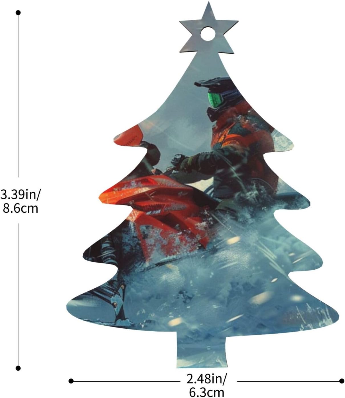 Yilequan Wooden Christmas Tree Decorations Snowmobile