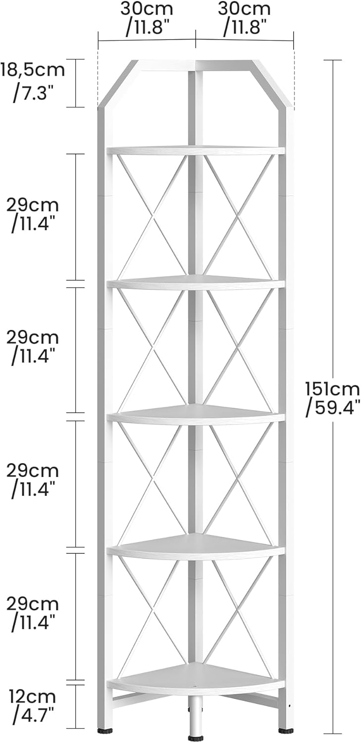 5-Tier Corner Shelf with Industrial Style TCJ10WB