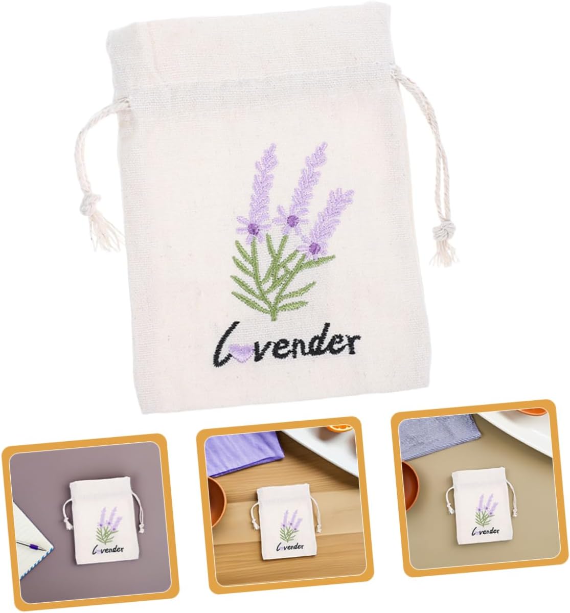 Cabilock 5pcs Lavender Sachet Bags Drawstring Favor Pouches