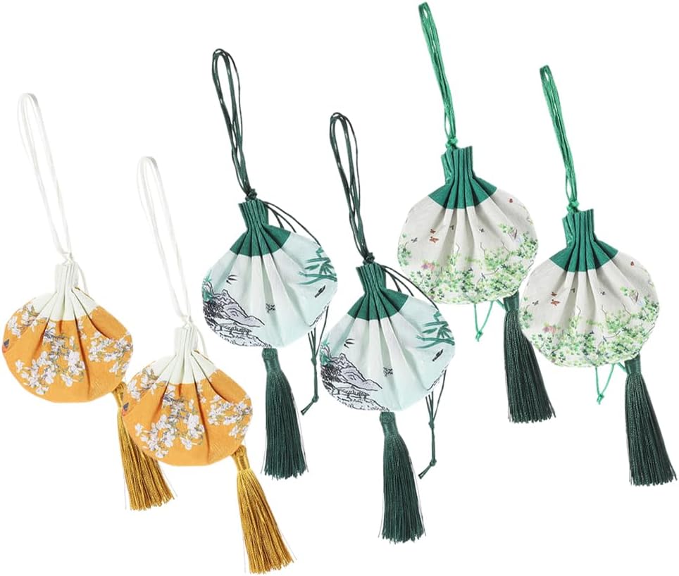 LUOZZY 6Pcs Empty Sachet Bags Decorative Gift Pouch with Tassel