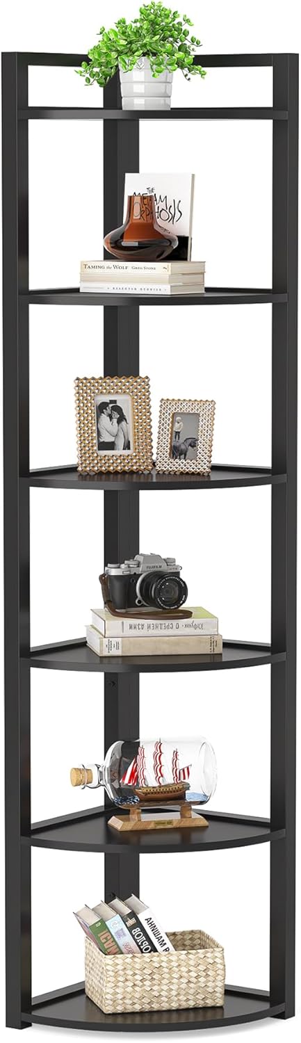 Tribesigns 6 Tier Corner Shelf Unit Black