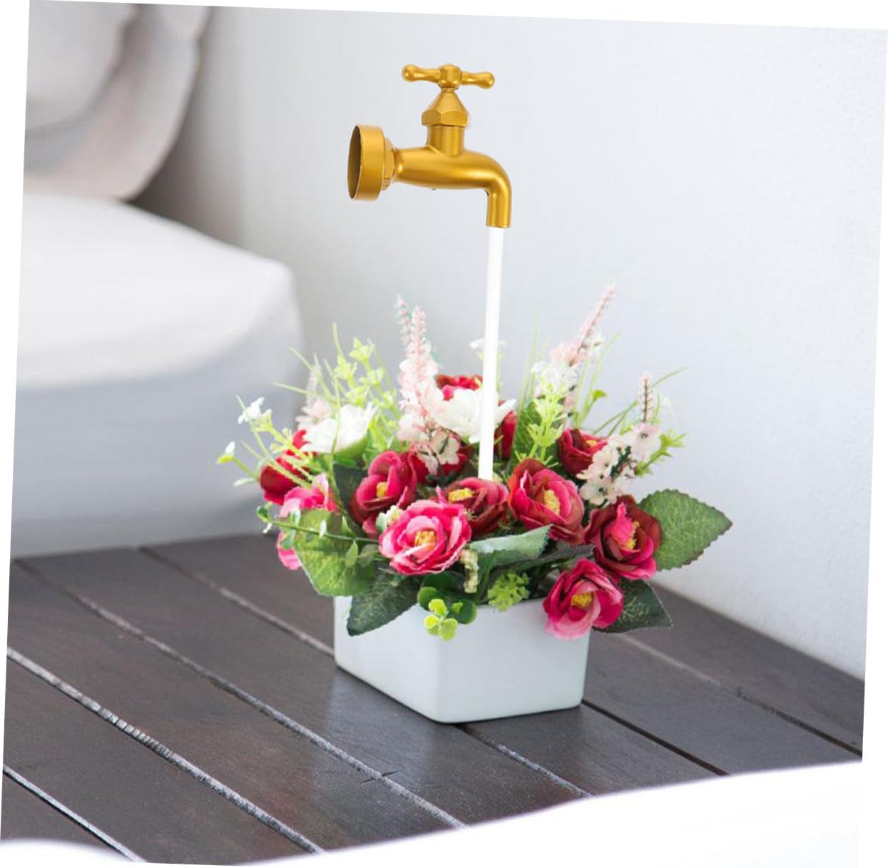 Water Flowing Faucet Fountain Tabletop Ornament for Garden and Home