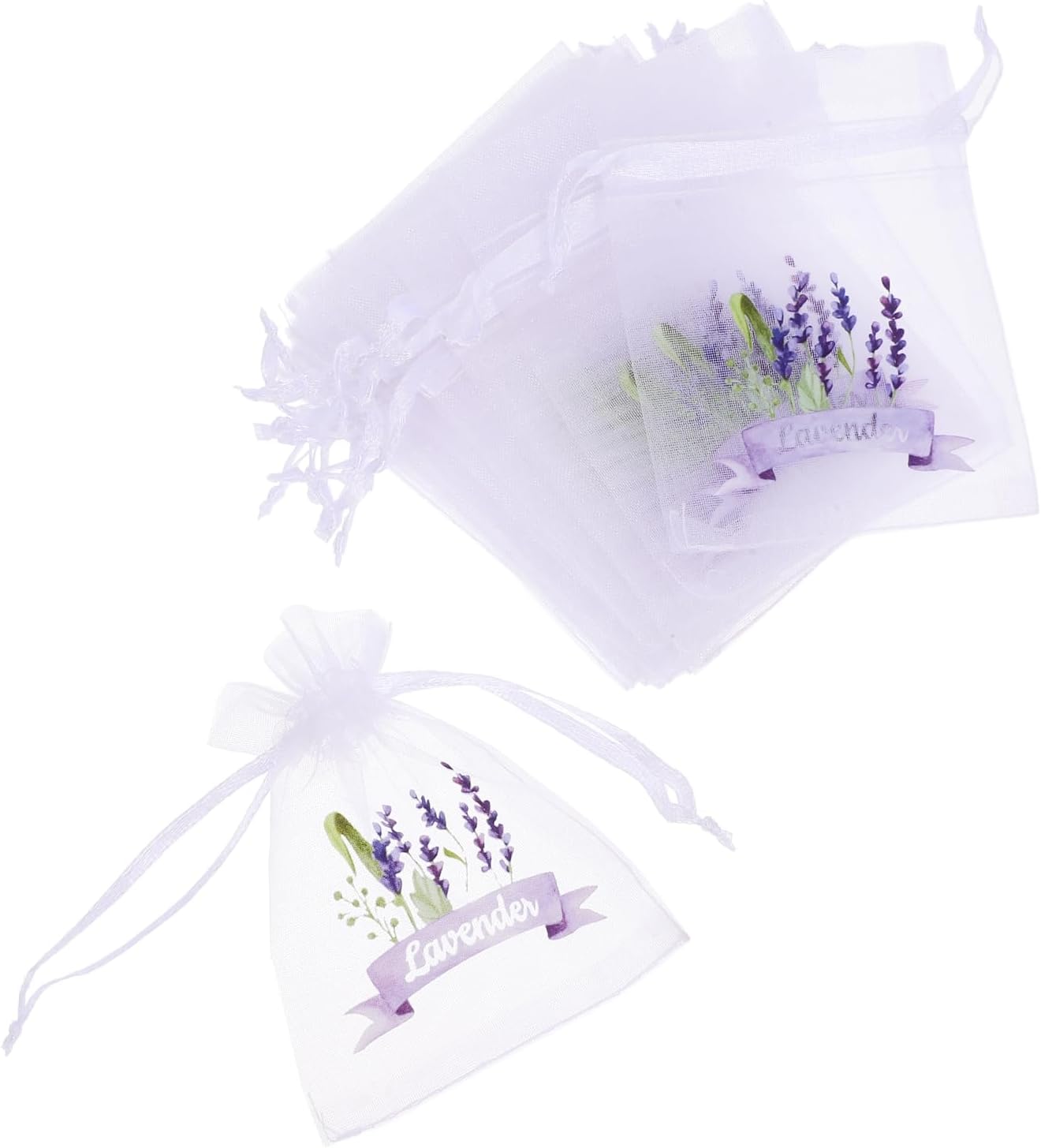 LUOZZY 20pcs Lavender Sachet Bags with Drawstring - White