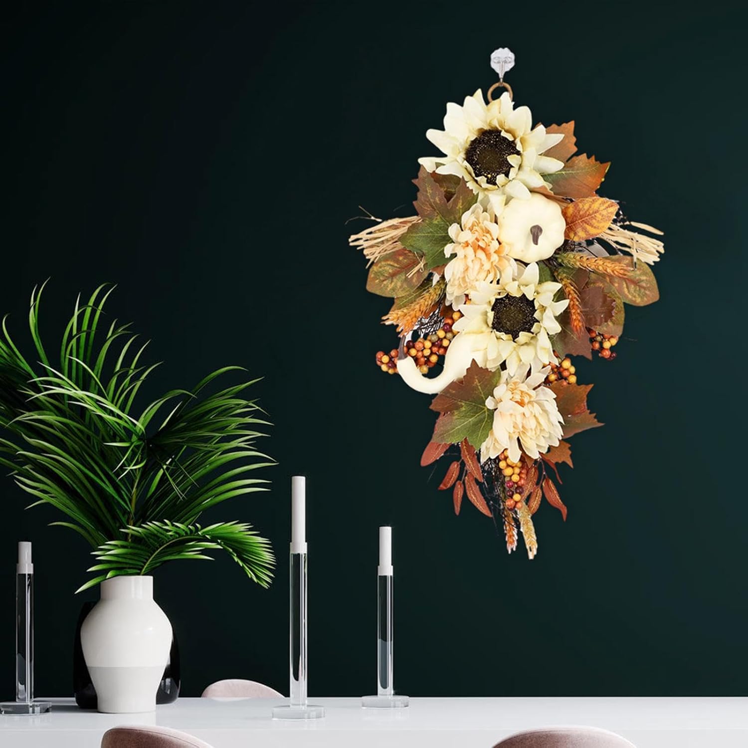 Esquirla Teardrop Hanging Fall Wreath 45cm