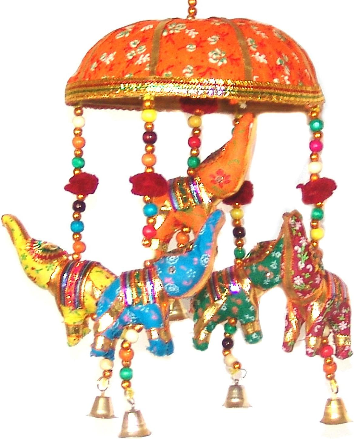 Rastogi Handicrafts Elephant Orange Hanging Ornament