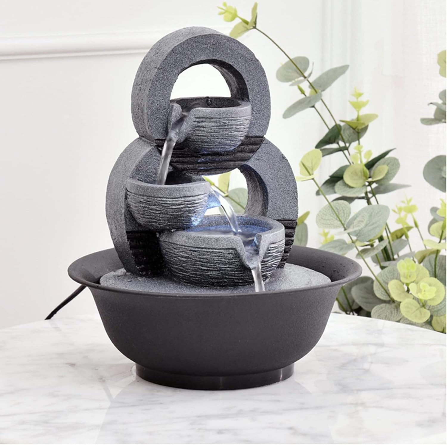 HASMI 9-Inch Tabletop Fountain for Indoor Decor