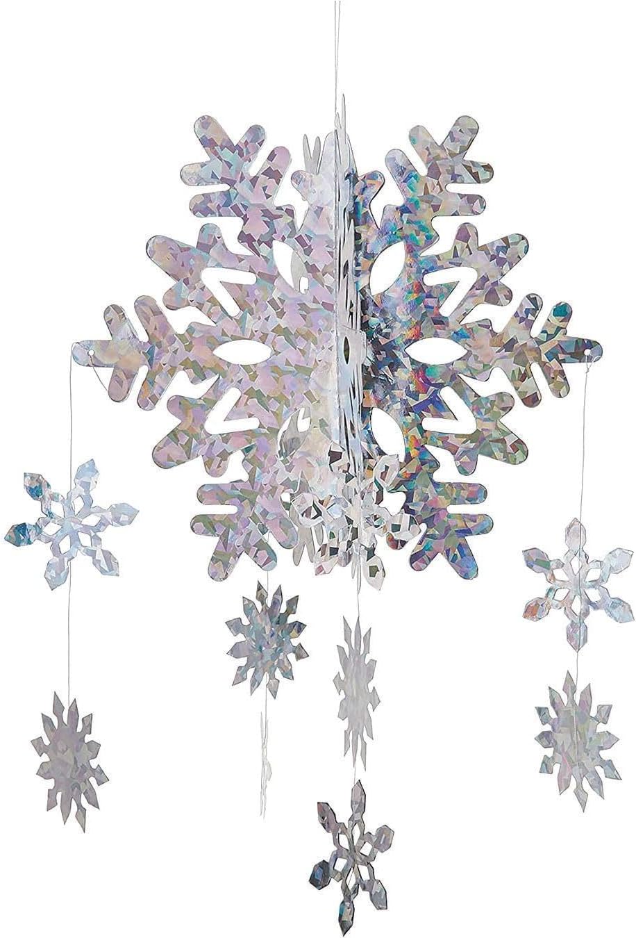 Beistle 3D Snowflake Mobile for Winter Decor
