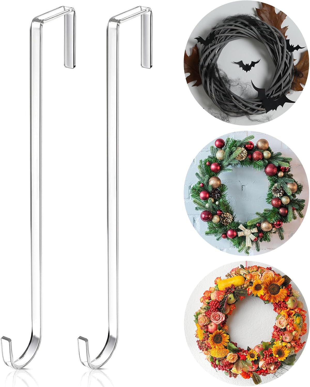 Ripeng 6 Piece 12 Inch Plastic Wreath Hanger for Front Door