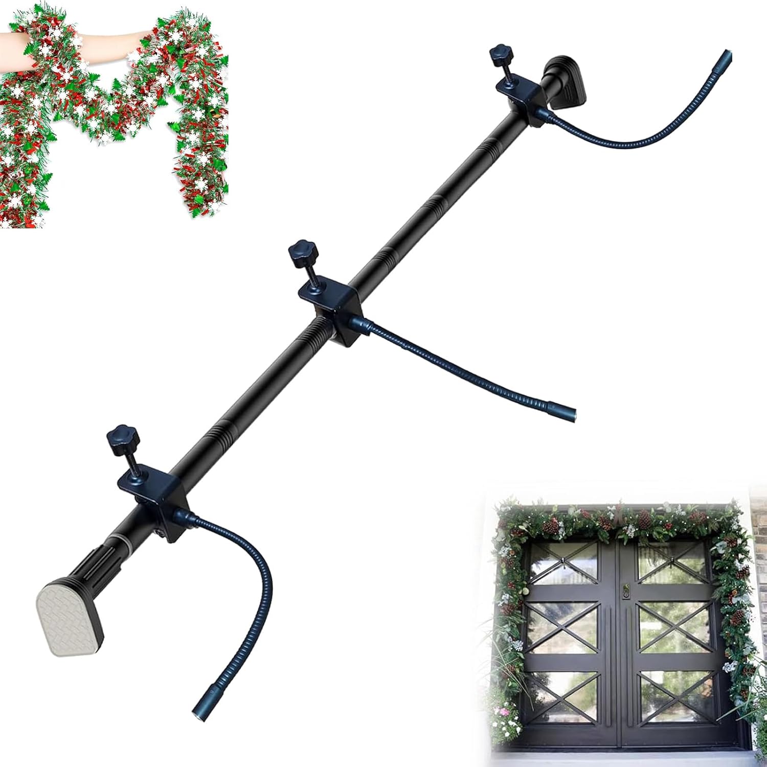 Adjustable Garland Hanger for Front Door No Screws No Damage
