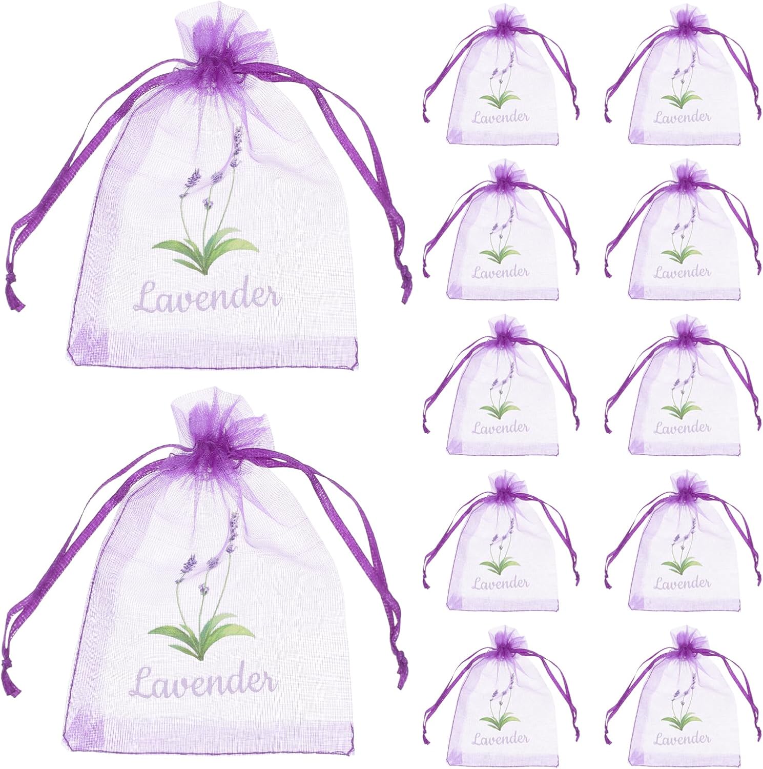LUOZZY 20pc Lavender Pattern Sachet Bags for DIY