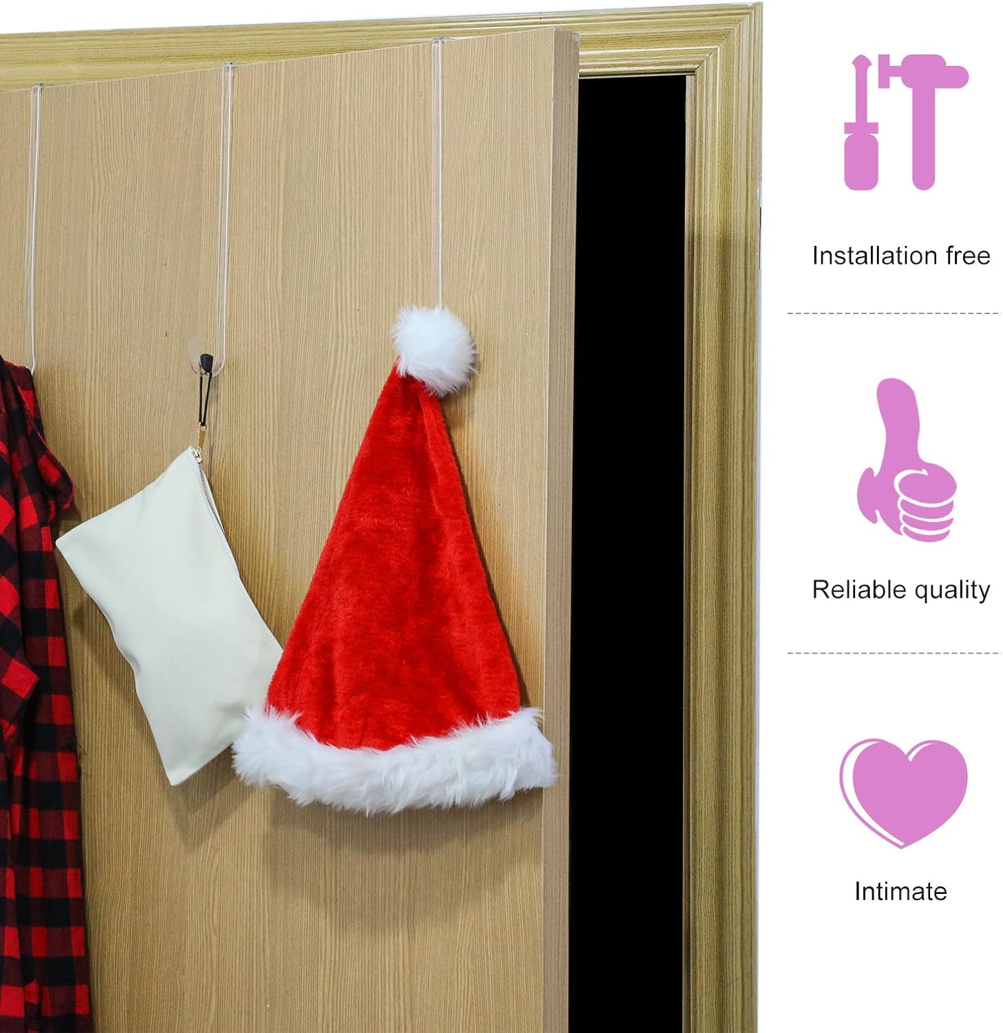 Ripeng 6 Piece 12 Inch Plastic Wreath Hanger for Front Door