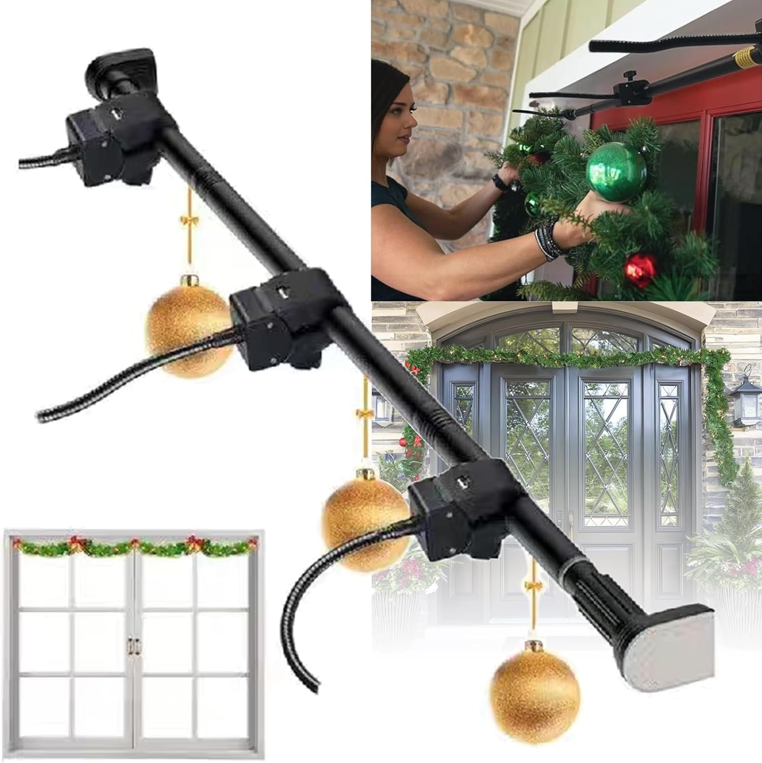 Adjustable Garland Hanger for Door Frame Heavy Duty No Drill