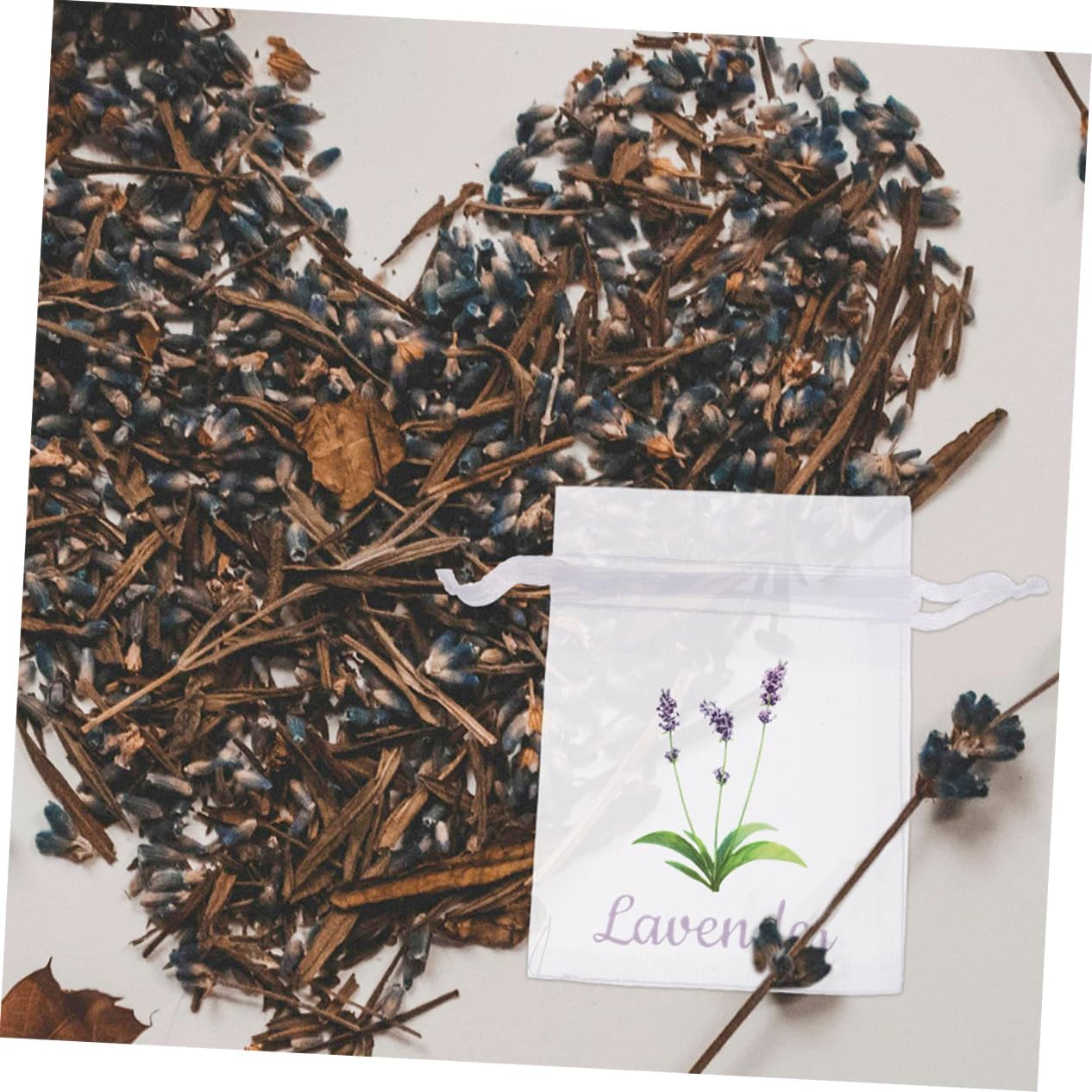 HEALLILY 50pcs Lavender Scented Mesh Sachet Bags