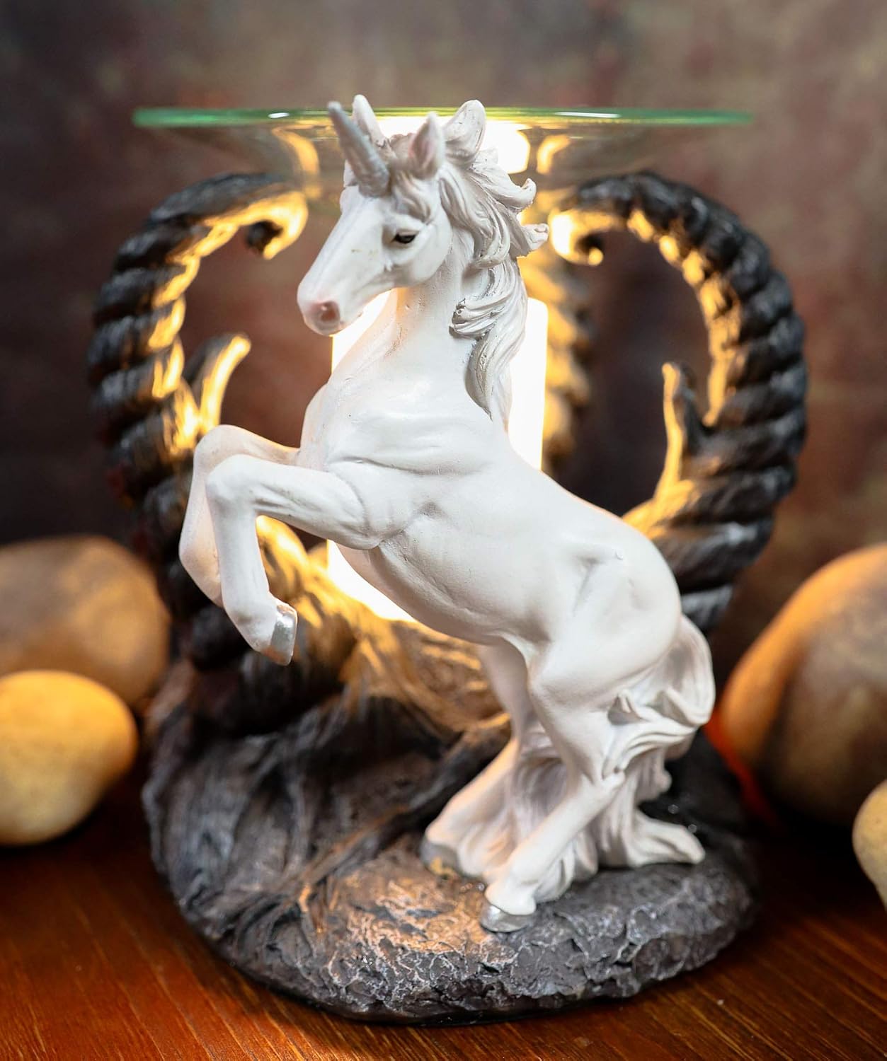 Ebros Fantasy White Unicorn Oil Burner Statue