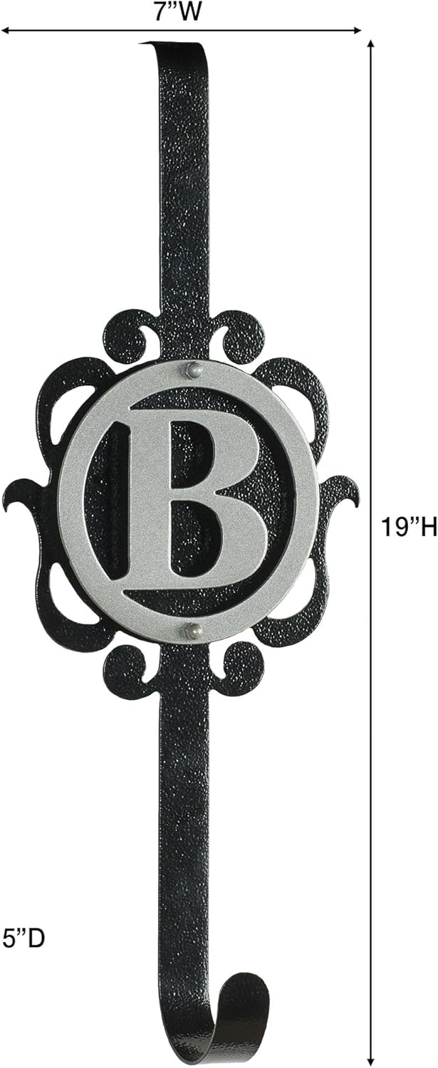 Touch Of Class Metal Overture Monogram Wreath Hanger Silver Black