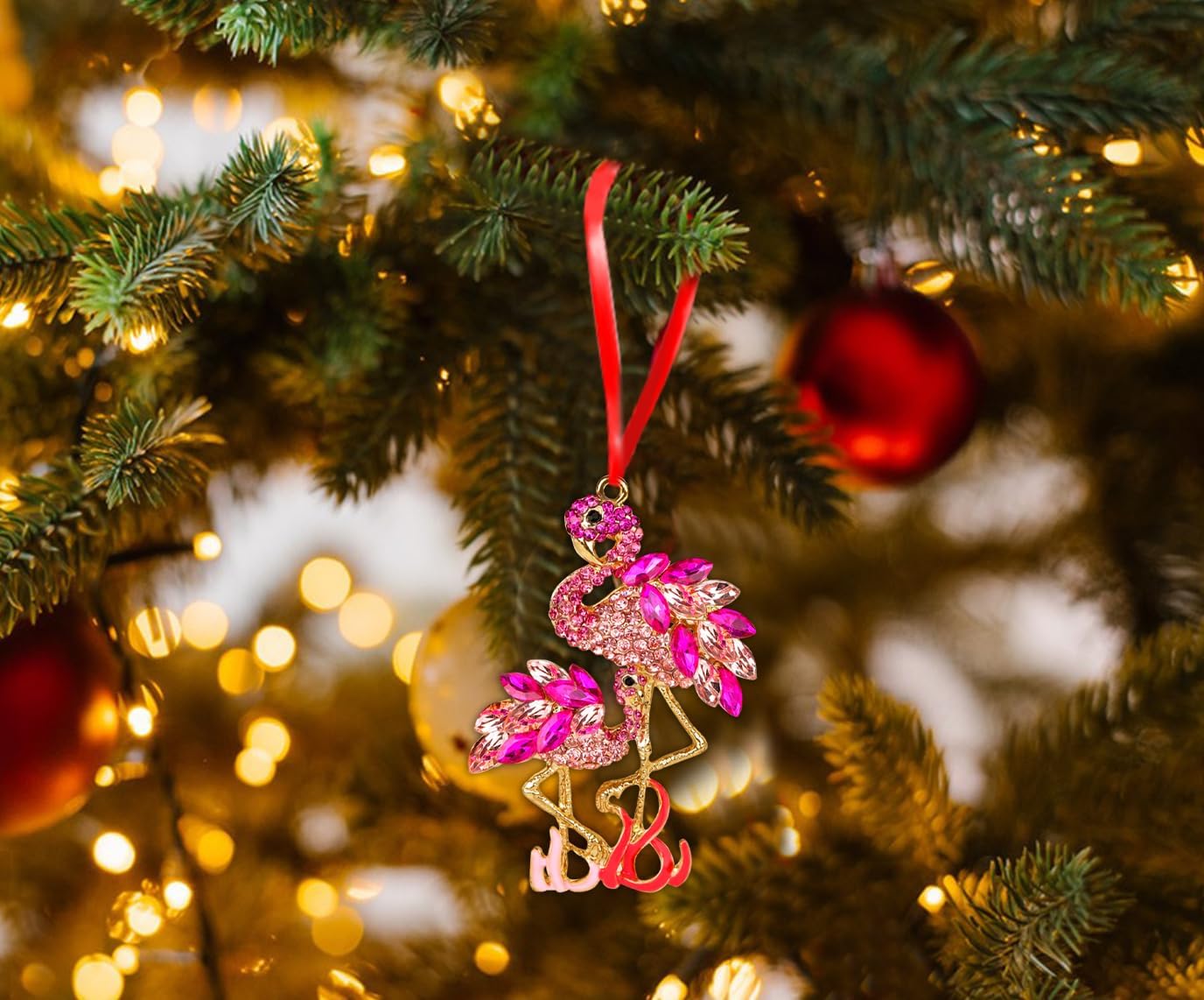 D24TIME Flamingo Christmas Ornament