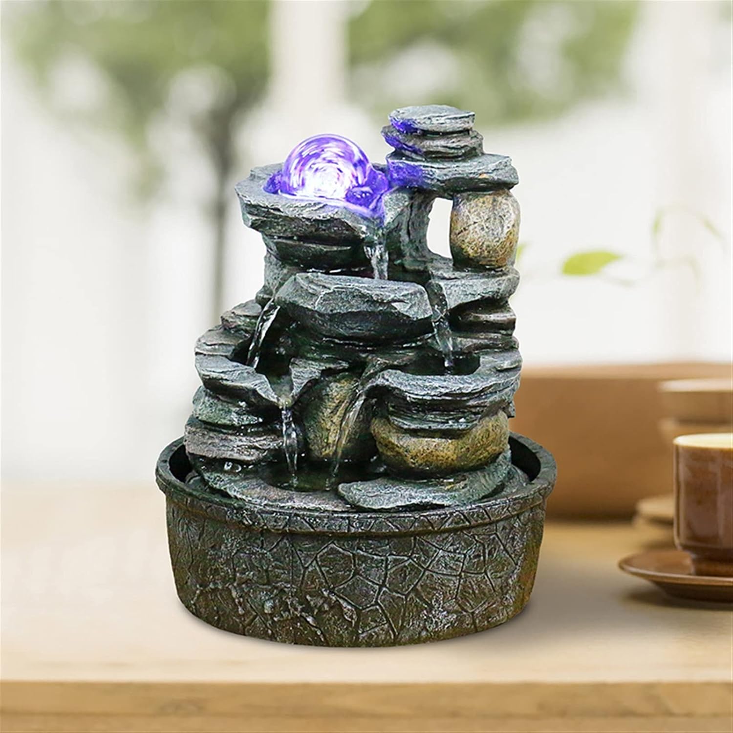 KCYSLY Tabletop Fountain with Calming Water Sound