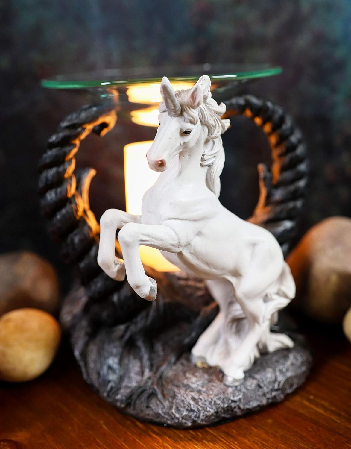 Ebros Fantasy White Unicorn Oil Burner Statue