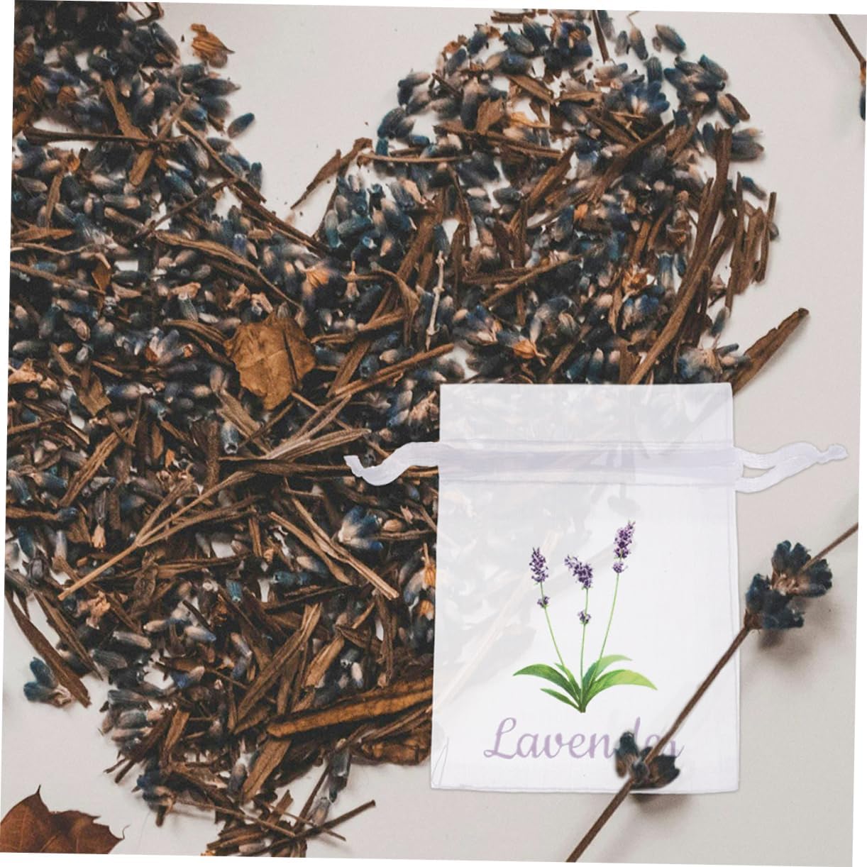 DECHOUS 50pcs Lavender Sachet Bags Drawstring Pouches for Spices Tea Closet