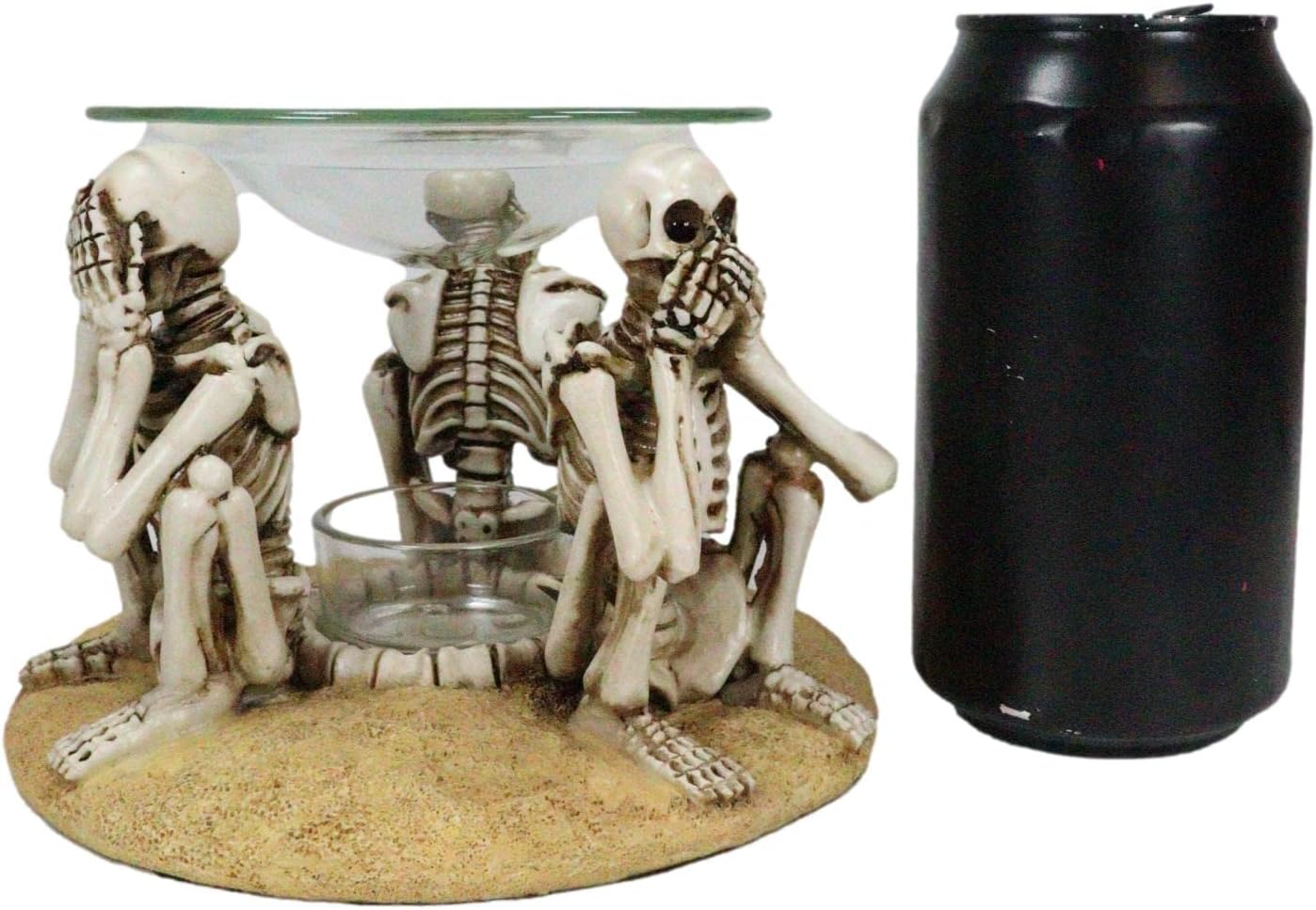 Ebros Gift See Hear Speak No Evil Skeleton Candle Warmer