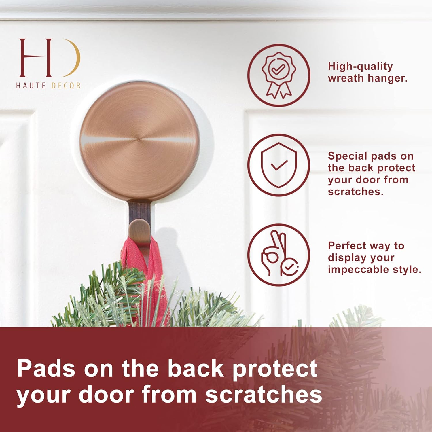 Haute Decor Attract Magnetic Wreath Hanger - Set of 2