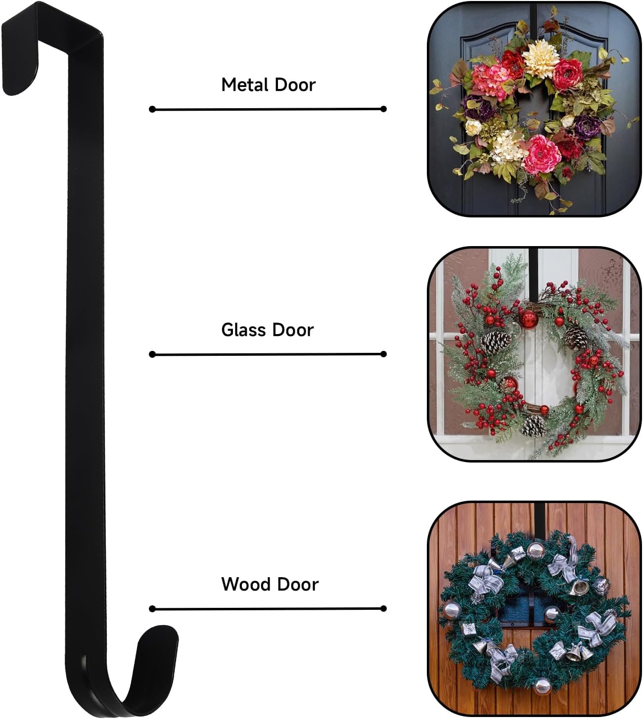 2 Pack 12 Inch Heavy Duty Door Hangers Hooks