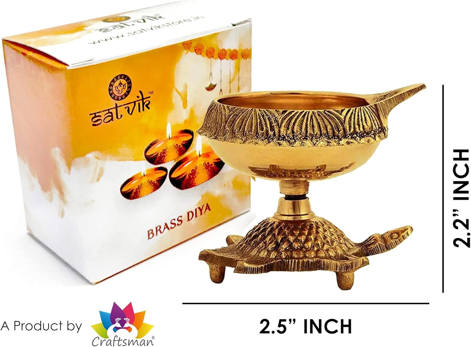 Craftsman Satvik 8 Pc Brass Kuber Diya Set