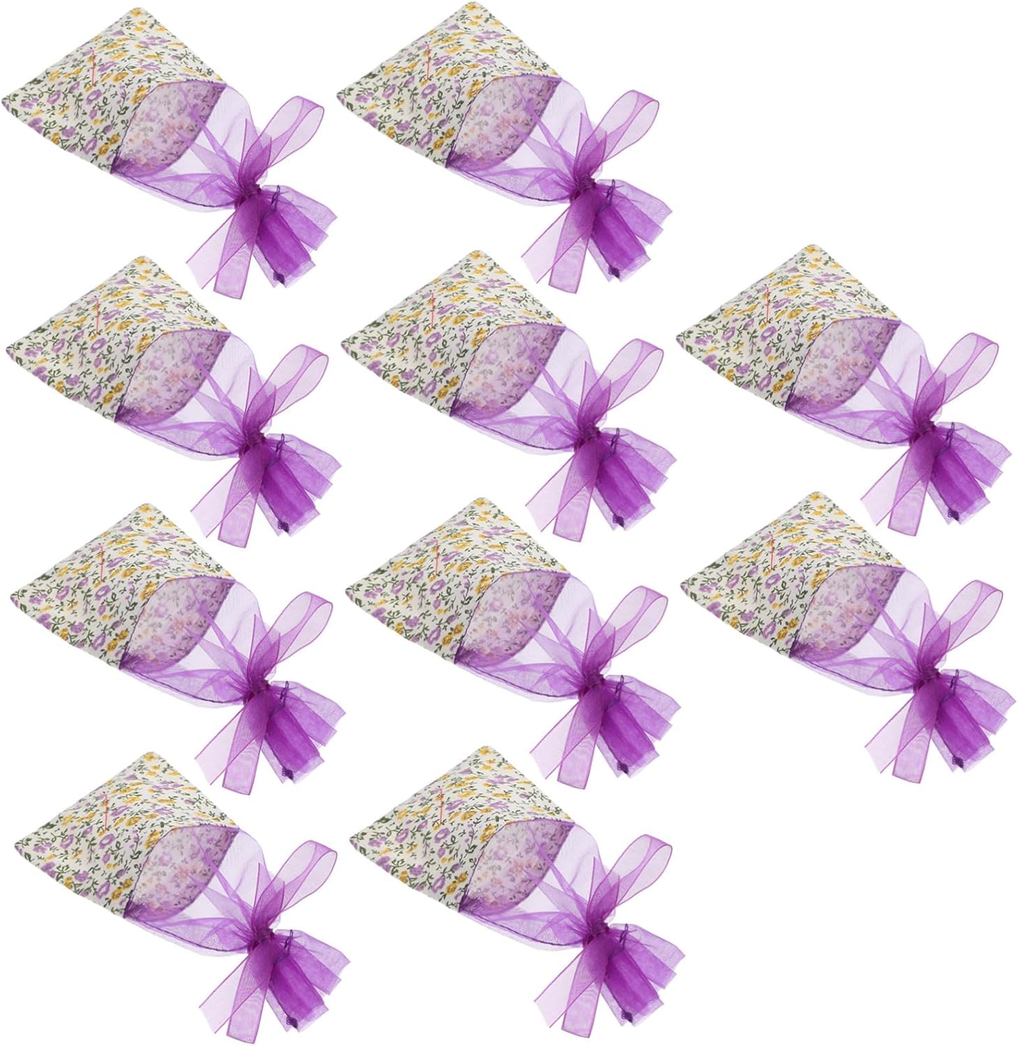 10Pcs Lavender Sachet Bags Organza Drawstring Storage for Aromatherapy