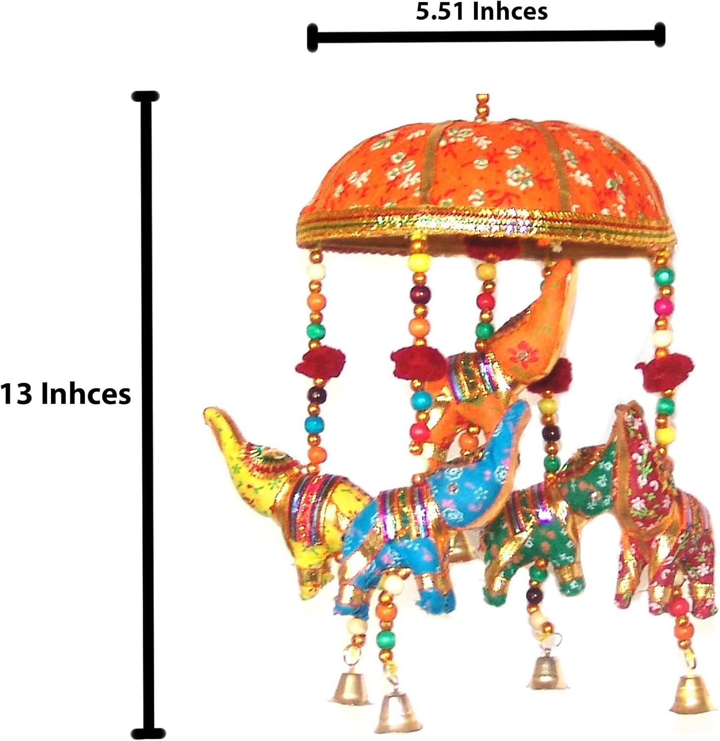 Rastogi Handicrafts Elephant Orange Hanging Ornament