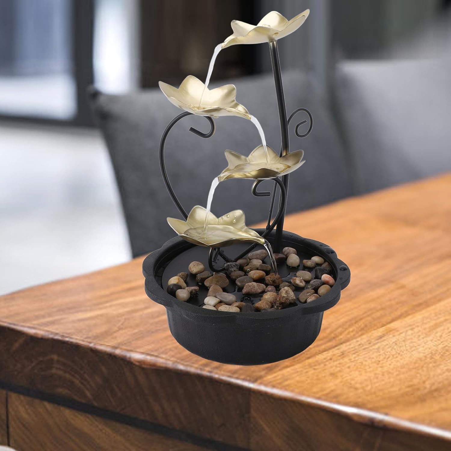 YedaHcy Water Tabletop Fountain with LED Night Light