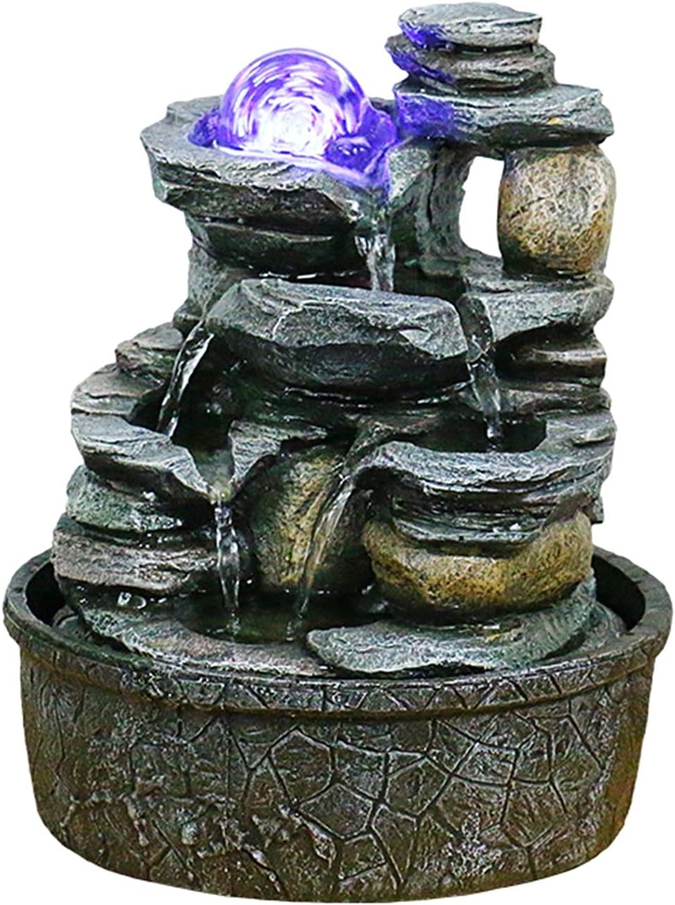 SUNESA Tabletop Fountain Rock Falls Calming Waterfall Decor