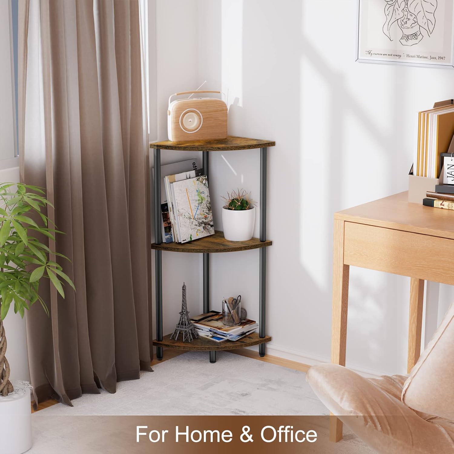 Sriwatan 3-Tier Corner Shelf Stand for Small Space