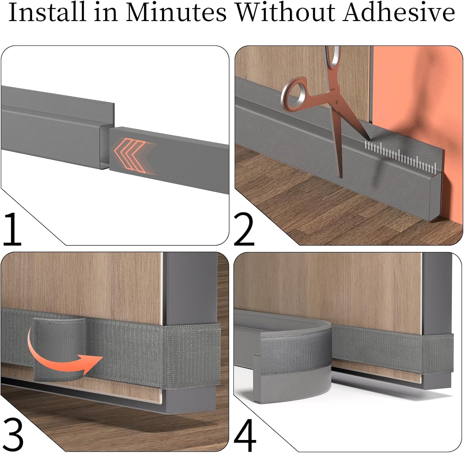 JUJIBL Door Draft Stopper 36 Inch Grey
