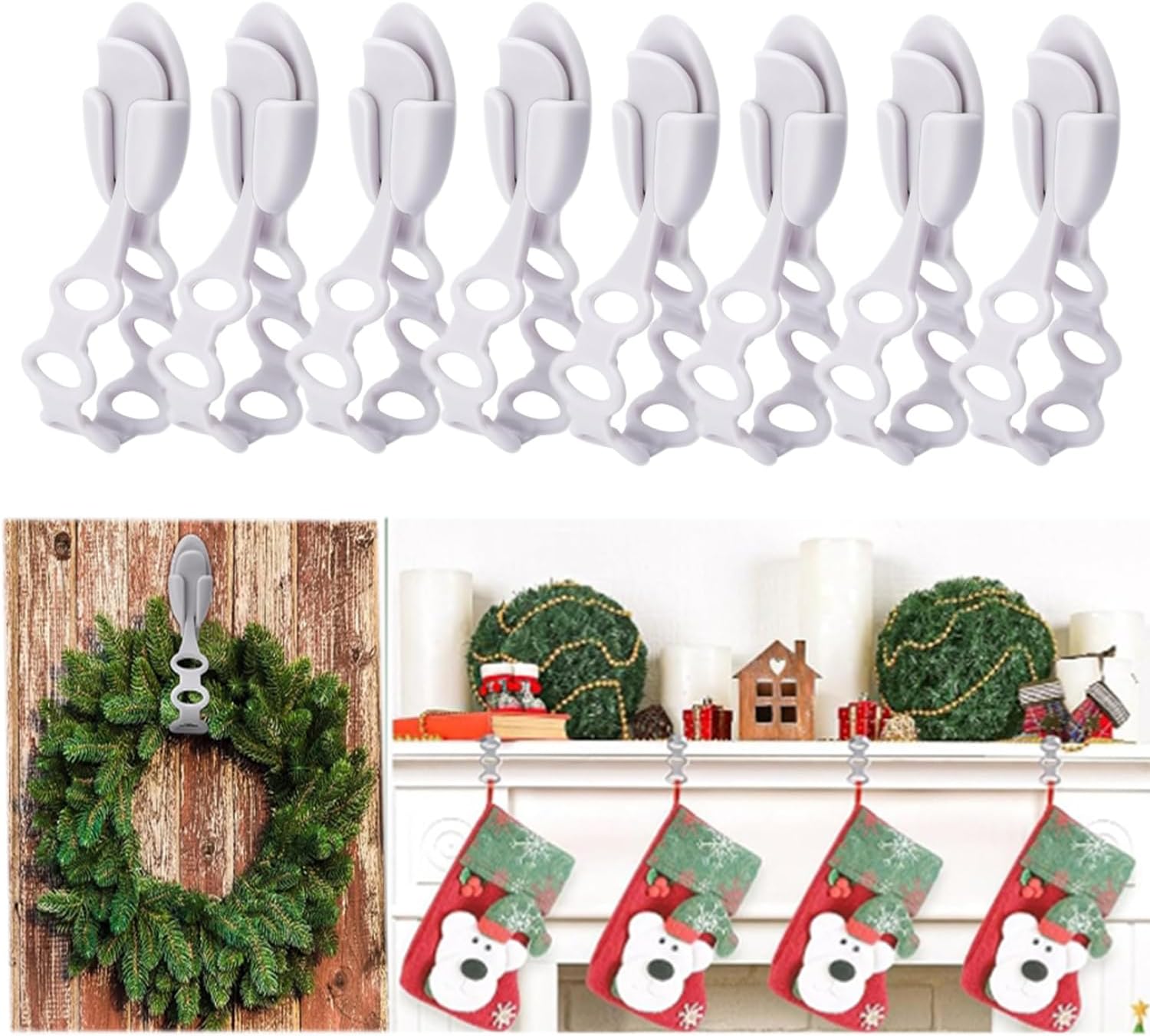 8pcs Christmas Garland Ties Wreath Holder