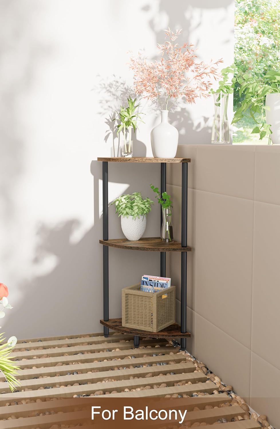 Sriwatan 3-Tier Corner Shelf Stand for Small Space