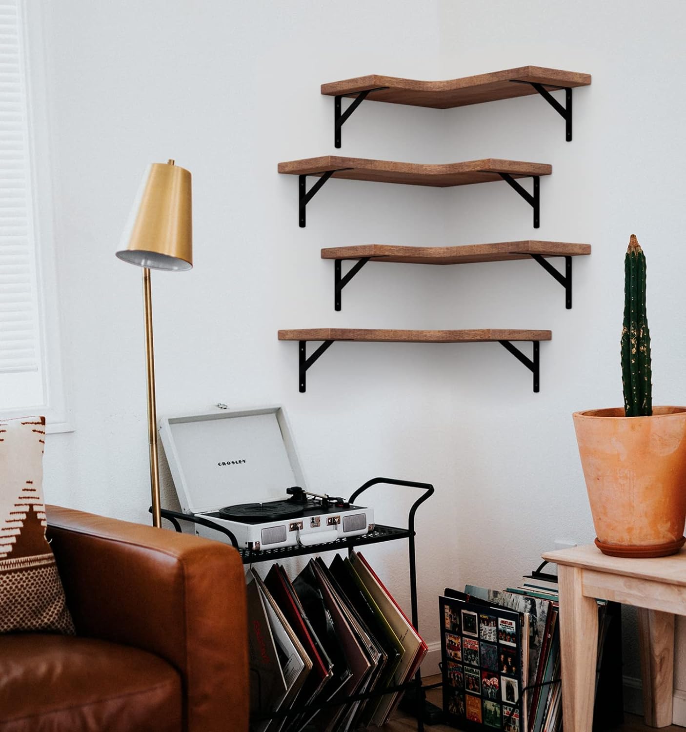 LEOPO Corner Floating Shelves Set of 6