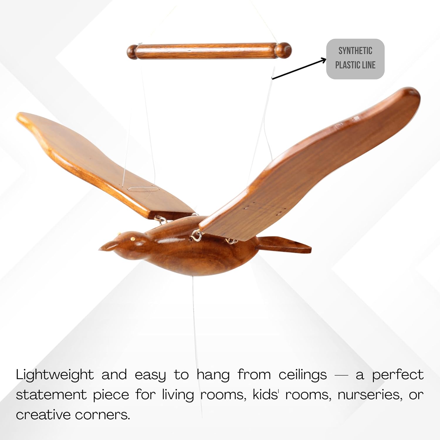 Artisan Handmade Wooden Flying Bird 3D Sculpture